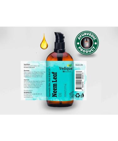 VEDIQUE Neem Leaf Oil 500ml | Ayurvedic Skin Oil for Healing & Detox | All-Natural Multi-Purpose Remedy - Buy Online on GoSupps.com