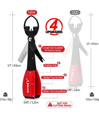 SAMSFX Fly Fishing Knot Tying Tools - Quick Knot Tool for Hooks, Lures, Flies, Trout Line Backing - 2 Sets with Zinger Retractors - Red Grip Knot Tool & Carabiner Zinger - Buy Online on GoSupps.com