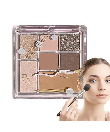 Natural Eyeshadow Palettes - 7 Colors Pigment Eye Shadow Pallete - Matte Shimmer Pressed Eyeshadow Glitter Makeup Palette for Teens Beginners Travel Makeup Pochy Raw Coconut Latte No. 16