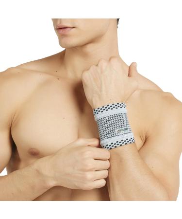 NeoTech Care Bamboo Fiber Wrist Band - Lightweight Elastic & Breathable - Unisex Sport & Gym Accessory - Gray - Size L - Buy Online on GoSupps.com