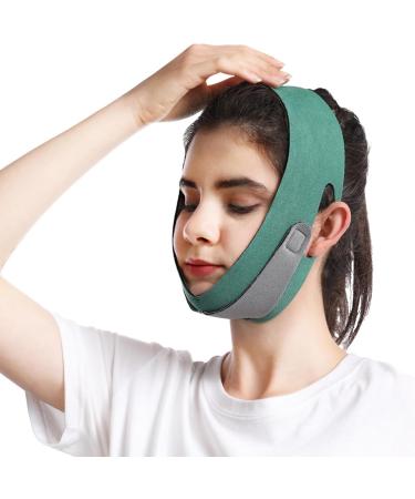 Verdant Touch Green Lifting Face Belt V Line Lifting Belt Graphene Tightening Elastic Green Face Slimming Strap - Buy Online on GoSupps.com