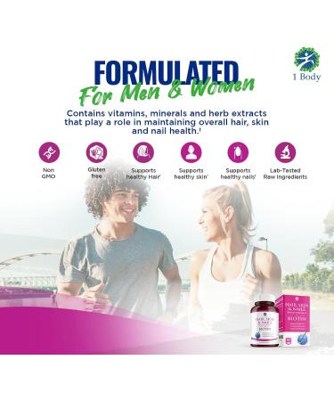 Hair Skin and Nails Vitamins with Biotin - Nail Growth and Skin Care Supplement for Men and Women - Buy Online on GoSupps.com