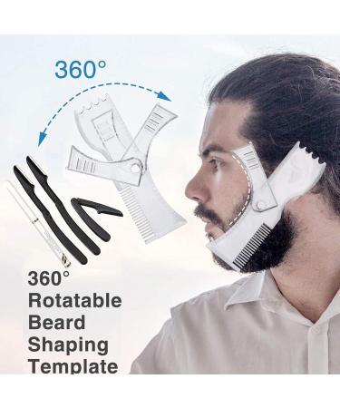 DELR BART Transparent Beard Alignment Tool - Non-Slip Rubber Rotating Mustache Stencil & Razor Combo for Precision Grooming - Buy Online on GoSupps.com