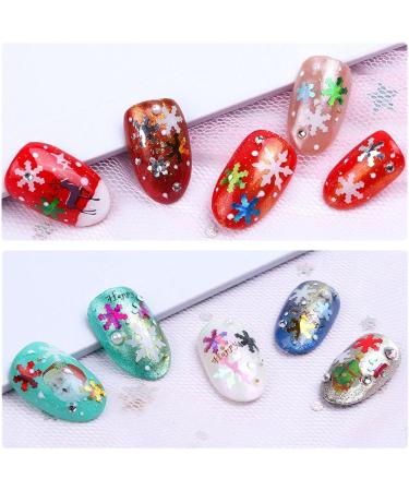 Trendy Nail Decals DIY Nail Accessories Christmas for Nail Art Decoration 3D Snowflake Sequins Glitter Set Christmas Nail Stickers(03) Style 03 - Buy Online on GoSupps.com