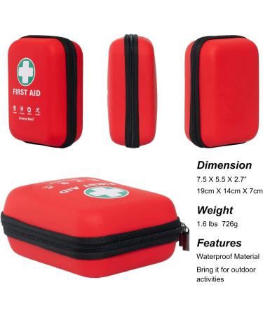 170-Piece First Aid Kit with Hard Case - Includes Eyewash, Instant Cold Pack, Emergency Blanket - for Travel, Home, Office, Camping - Lightweight and Durable (Red) - Buy Online on GoSupps.com