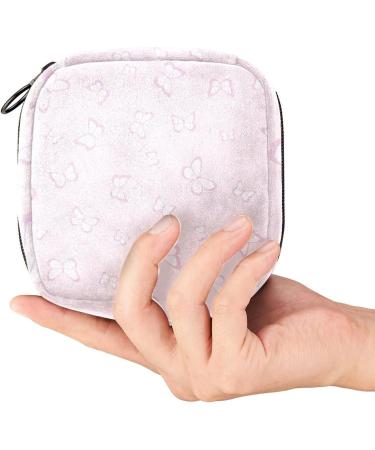 Pink Butterfly Print Sanitary Napkin Storage Bag - Portable Menstrual Cup Pouch - Buy Online on GoSupps.com