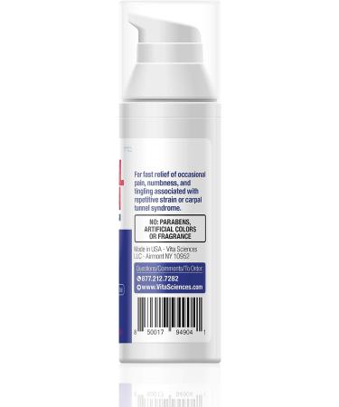 Vita Sciences Carpal Tunnel Cream with Magnesium and Arnica for Fast Relief and Comfort for Hand, Arm, and Wrist Aches - Buy Online on GoSupps.com