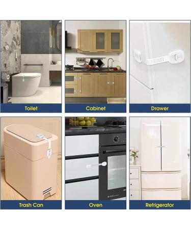Set of 10 Child Safety Cupboard Locks - Easy Installation, No Tools Required - Baby Proofing Locks for Cabinets - Adjustable and Secure (10 Pcs) - Buy Online on GoSupps.com