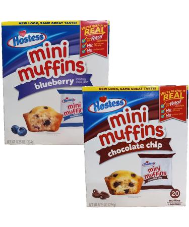 Hostess Mini Muffins Combo Pack - 8.25 oz (2 Pack, 40 Mini Muffins) - Buy Online on GoSupps.com