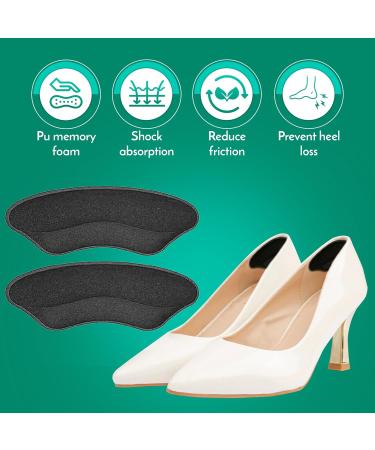Premium Heel Grip Cushion Pads - Prevent Blisters & Secure Loose Shoes | 4 Pairs Self-Adhesive in Black/Beige - Buy Online on GoSupps.com