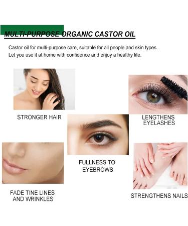 Organic Castor Oil Hair Growth Serum - Cold Pressed for Stronger Hair, Eyebrows, Eyelashes, Nails & Skin - Buy Online on GoSupps.com