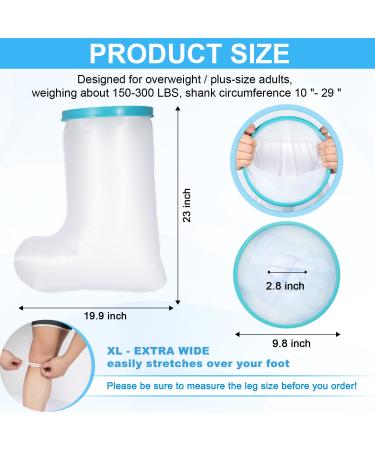 VESKIMER Extra Wide Waterproof Leg Cast Cover for Shower Adult XL - Reusable Watertight Foot Protector - Perfect Fit for Leg, Foot, Ankle - Buy Online on GoSupps.com