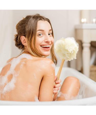 Exfoliating Loofah on a Stick Back Scrubber for Shower Long Handle Shower Sponge for Men and Women - Buy Online on GoSupps.com