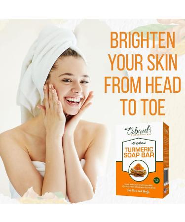 Turmeric Soap Bar for Face & Body - Brightens Skin, Reduces Acne, Fades Scars - 4oz Bar for All Skin Types - Buy Online on GoSupps.com