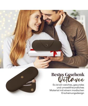 Qetlavee Silicone Makeup Bag & Brush Container Set | Portable Travel Essentials with Magnetic Snap Design (Brown) - Buy Online on GoSupps.com