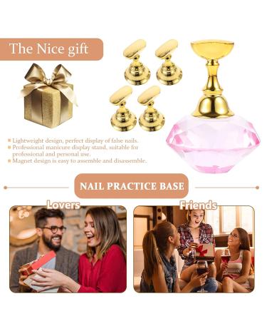 Beaupretty Nail Holder & Art Stand Set | Magnetic Nail Tip Training & Display Holder | Japanese Pink Crystal Design for Nail Art - Buy Online on GoSupps.com