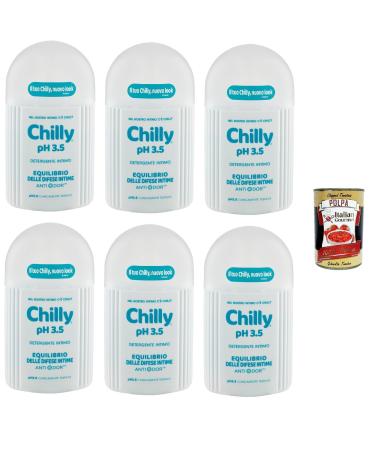 Italian Gourmet E.R. Chilly Intimate Cleanser pH 3.5 Intimate Defense Balance Odour Free Acid pH Formula for Stimulation 6 x 200 ml + Italian Gourmet Polpa 400 g