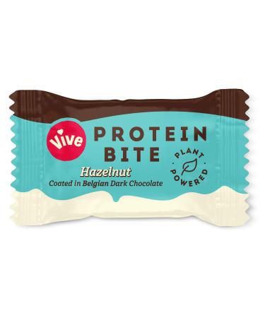 Vive Protein Bites Gluten Free High Fibre Vegan Snacks Mini Protein Bars Dark Chocolate Coated Hazelnut Flavour 6 x 20g Hazelnut 6 Count (Pack of 1)