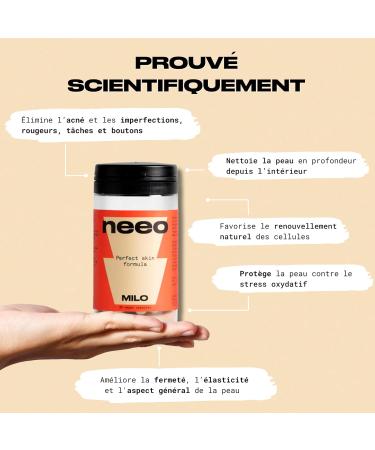 NEEO | Acne Treatment | Powerful Natural Complex | Zinc Pure Burdock Nettle + Vitamins B2 and B3 | Anti Hormonal Acne Anti Blemish Anti Face Spot | Lab Tested | 30 Ultra Dose Capsules - Buy Online on GoSupps.com