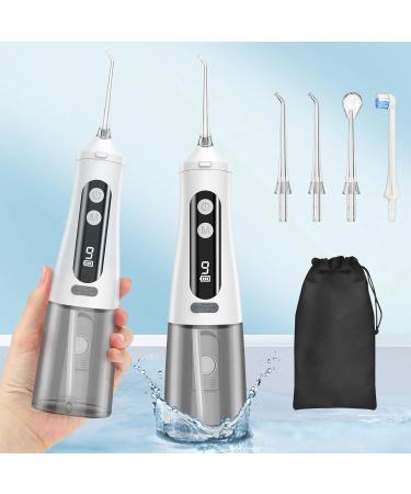 Premium Water Flosser with 350ml Tank & 4 Nozzles - 9 Modes Dental Tools for Plaque & Tartar Removal | Rechargeable Slate Flosser for Home & Travel - M131 White - Buy Online on GoSupps.com