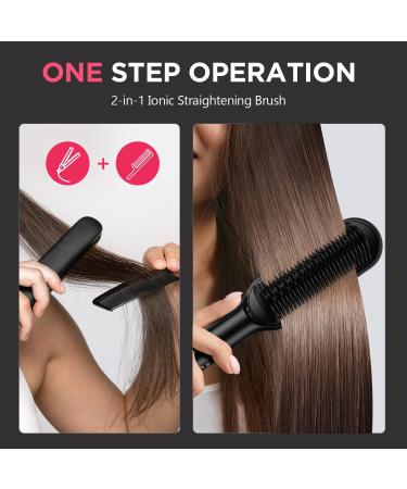 MiroPure 2-in-1 Hair Straightener Brush & Comb | Ionic Heating LCD Display 13 Temp Settings Anti-Scald Dual Voltage - Fast Shipping Worldwide - Buy Online on GoSupps.com