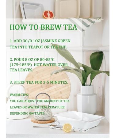 Jasmine Pearls Green Tea - Handrolled Loose Leaf with Natural Aroma - 114g/4oz - Buy Online on GoSupps.com