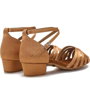 Yokala Women's Tan Open Toe Heels - 1.5 Inch | Stylish & Comfortable - Buy Online on GoSupps.com