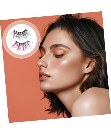POPETPOP 2 Pairs Fake Eyelashes Makeup Eyelashes False Eyelashes Cosmetic Lashes for Women Christmas Eyelashes Fluffy Glitter Eyelashes Fluffy Fake Lashes Soft Fiber Halloween Miss Adhesive - Buy Online on GoSupps.com