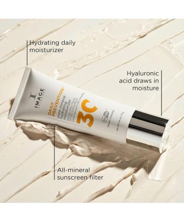 IMAGE Skincare DAILY PREVENTION Pure Mineral Hydrating Face Moisturiser SPF 30 Sunscreen Lotion Lightweight Hydration with Hyaluronic Acid 73 g - Buy Online on GoSupps.com