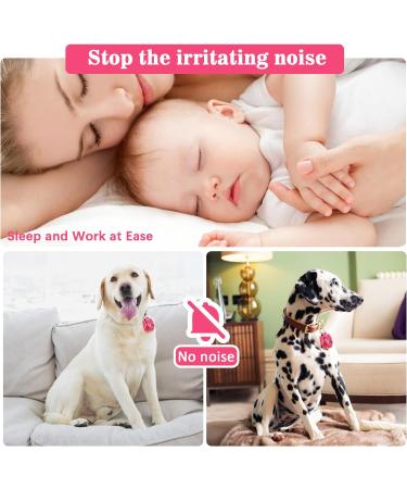 2-Piece Dog Brand Bag with Push Button | Military Dog ID Silencer Ring & Address Tag for Dogs & Cats | Rose Red Bone Paw Design - Buy Online on GoSupps.com