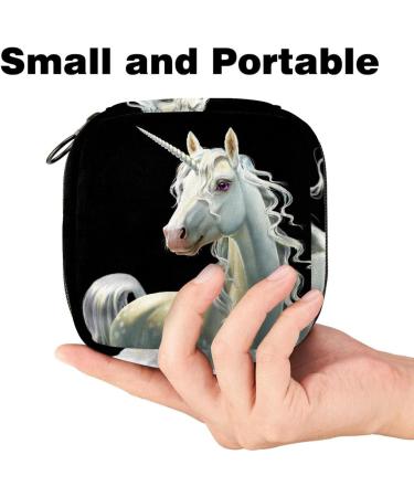 Modern Unicorn Horse Magic Menstruation Pad Bag with Zipper | Women's Napkin & Tampon Collection Bag - Stylish & Functional - Buy Online on GoSupps.com
