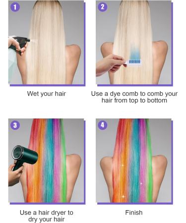 EBANKU 6 Colors Hair Chalk Comb - Temporary Washable Hair Dye Pens for Kids, Girls, Adults - Ideal for Birthday, Cosplay, Valentine's Day - Buy Online on GoSupps.com