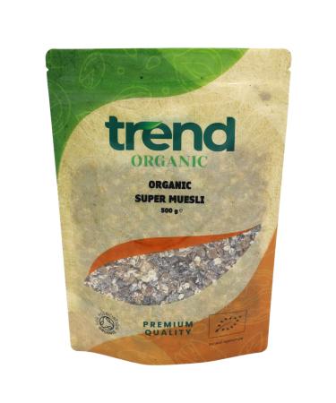 Trend Organic Super Muesli No Added Sugar Nutrient-Packed Blend with Chopped Dried Fruits Nuts & Seeds Perfect for a Wholesome Breakfast Vegan Certified Organic GMO-Free No Preservatives 500g 500.00 g (Pack of 1) - Buy Online on GoSupps.com