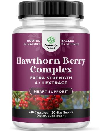 Natures Craft High Strength Hawthorn Berry Complex Extract 4:1 - 240 Capsules