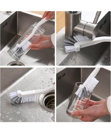 2PCS Dish Brush Set Kitchen Cleaning Brush for Corners and Edges Bottle Bathroom Grout Scrub Brushes Sink Brushes with Handle for Cleaning Small Spaces Dishes Household Use - Buy Online on GoSupps.com