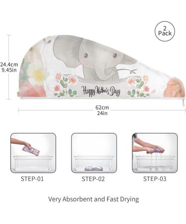 Mother's Day 2 Pack Hair Towels - Super Absorbent Quick Dry Hair Turbans for Women & Girls - Buy Online on GoSupps.com
