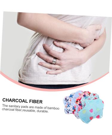 Washable Bamboo Carbon Fiber Light Incontinence Pads - Reusable Mama Cloth Menstrual Pad Liners | Pack of 6 - Buy Online on GoSupps.com