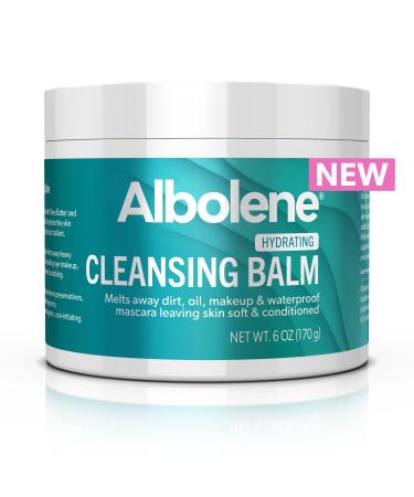 Albolene Cleansing Balm, Hydrating Makeup Remover and Face Wash with Shea Butter and Jojoba Oil, 6 fl oz