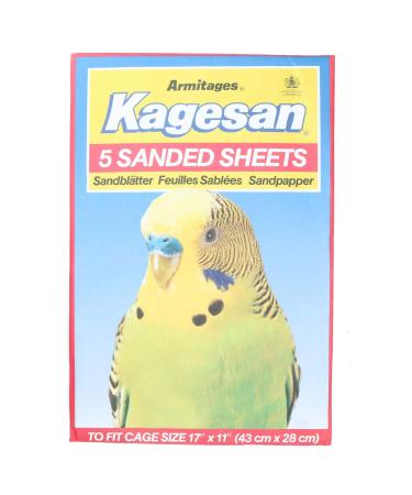 AB Tools 5 Sanded Sheets Sandpaper Bird Cage Bottom Budgies Caged Birds 28x43cm