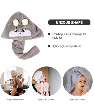 Ciieeo 4pcs Dry Hair Cap Fast Drying Shower Cap Hair Turbans for Wet Hair Kids Shower Head Turban Quick Caps Hair Drying Tool Cute Polyester Nylon Warp Knitted Coral Fleece As Shownx4pcs 65X25CMx4pcs - Buy Online on GoSupps.com