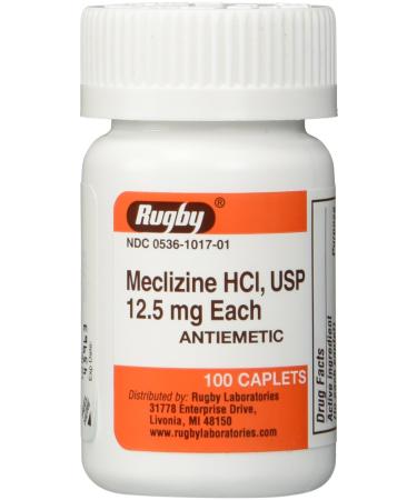 Rugby Meclizine Tablets 12.5mg, 100 Count 100 Count (Pack of 1)