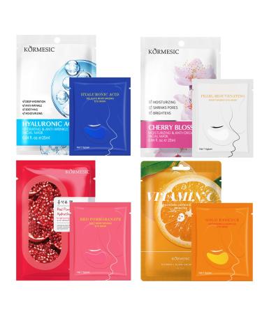 Skincare Gift Set for Women Face Masks & Eye Masks Set Face Masks Skincare Sheet Masks Natural Face Mask Beauty with Collagen Under Eye Patches for Dull Skin & Puff Eyes Moisturizing & Anti Aging