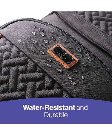 BabbleRoo Large Diaper Backpack with Changing Mat Pacifier Bag & Stroller Straps - Black | International Shipping - Buy Online on GoSupps.com