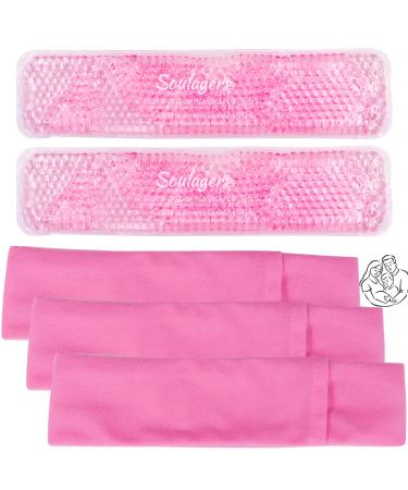 Perineal Ice Packs for Postpartum, Perineal Cold Packs, Reusable Perineal Ice Packs for Postpartum and Hemorrhoid Pain Relief,Women After Pregnancy, Hemorrhoids(2 Pcs+3 Washable Sleeves/10X2.4in)