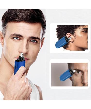 Portable Waterproof Nose Hair Trimmer for Men - 2 in 1 Electric Nasal Cutter (Blue) | International Shipping - Buy Online on GoSupps.com