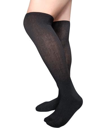Extra Wide Lymphedema Bariatric Knee High Sock Liners for Air Cam Walkers & Orthopedic Boots - Black 2 Pairs - Unisex Size - Buy Online on GoSupps.com