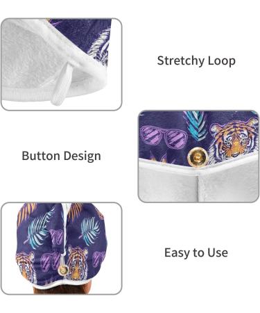 Pineapple Tiger Hair Towel 2 Pack - Super Absorbent Quick Dry Hair Turbans for Women & Girls - Buy Online on GoSupps.com