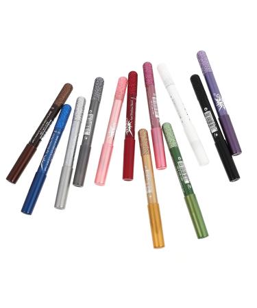 Solustre 12 Colors Glitter Eyeliner Set | Waterproof Colored Eyeliner Pencils for Long-Lasting Professional Eye Makeup for Women - Buy Online on GoSupps.com