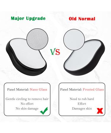 Crystal Hair Eraser - Painless Exfoliation Hair Remover | Washable Nano Hair Removal Tool for Smooth Skin - Perfect Gift for Women and Men (Black) - Buy Online on GoSupps.com