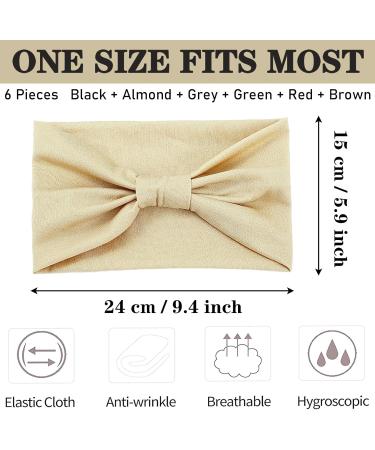 KEYRI 6 Pieces Women Girls Hair Band Wide Headbands Colourful Unisex Headbands Fashion Knotted Head Band Elastic Hairband One Size Hair Accessories for Doing Workout Yoga Makeup Running Gym (Colour) - Buy Online on GoSupps.com